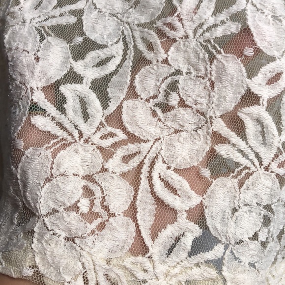 Cream ivory sheer lace top no size ruffled sleeves - Picture 8 of 11